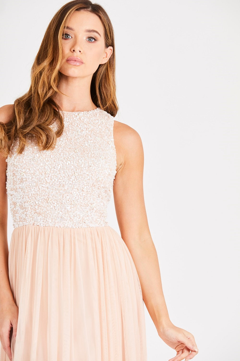 Picasso Bridesmaid Maxi in Blush Nude
