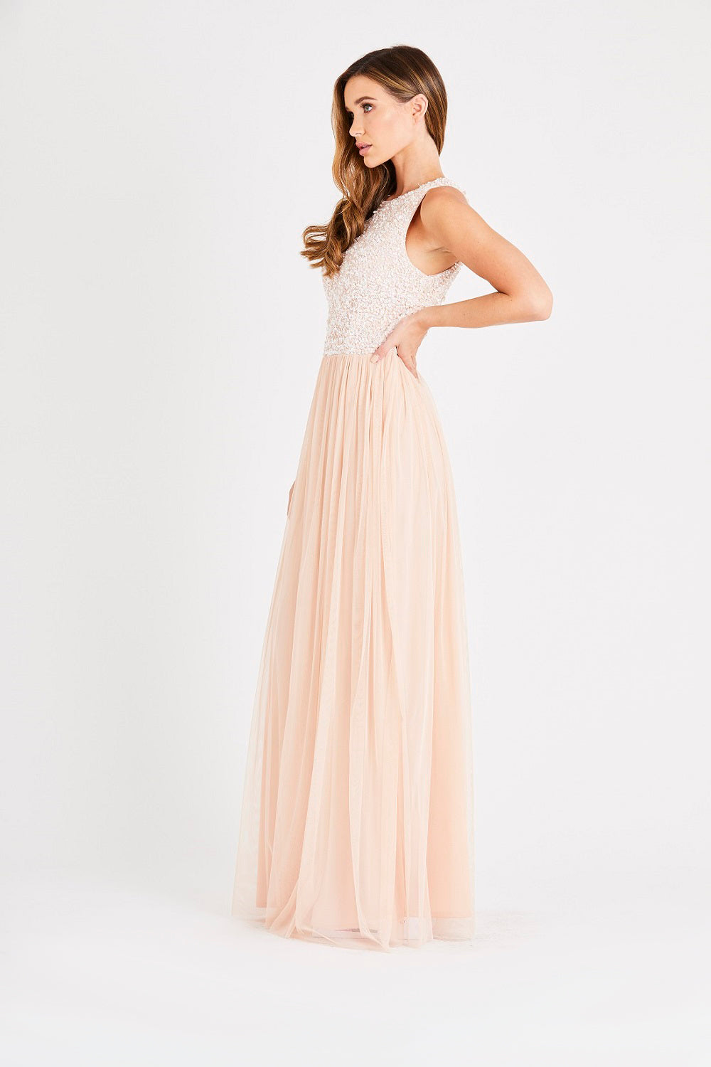 Picasso Bridesmaid Maxi in Blush Nude