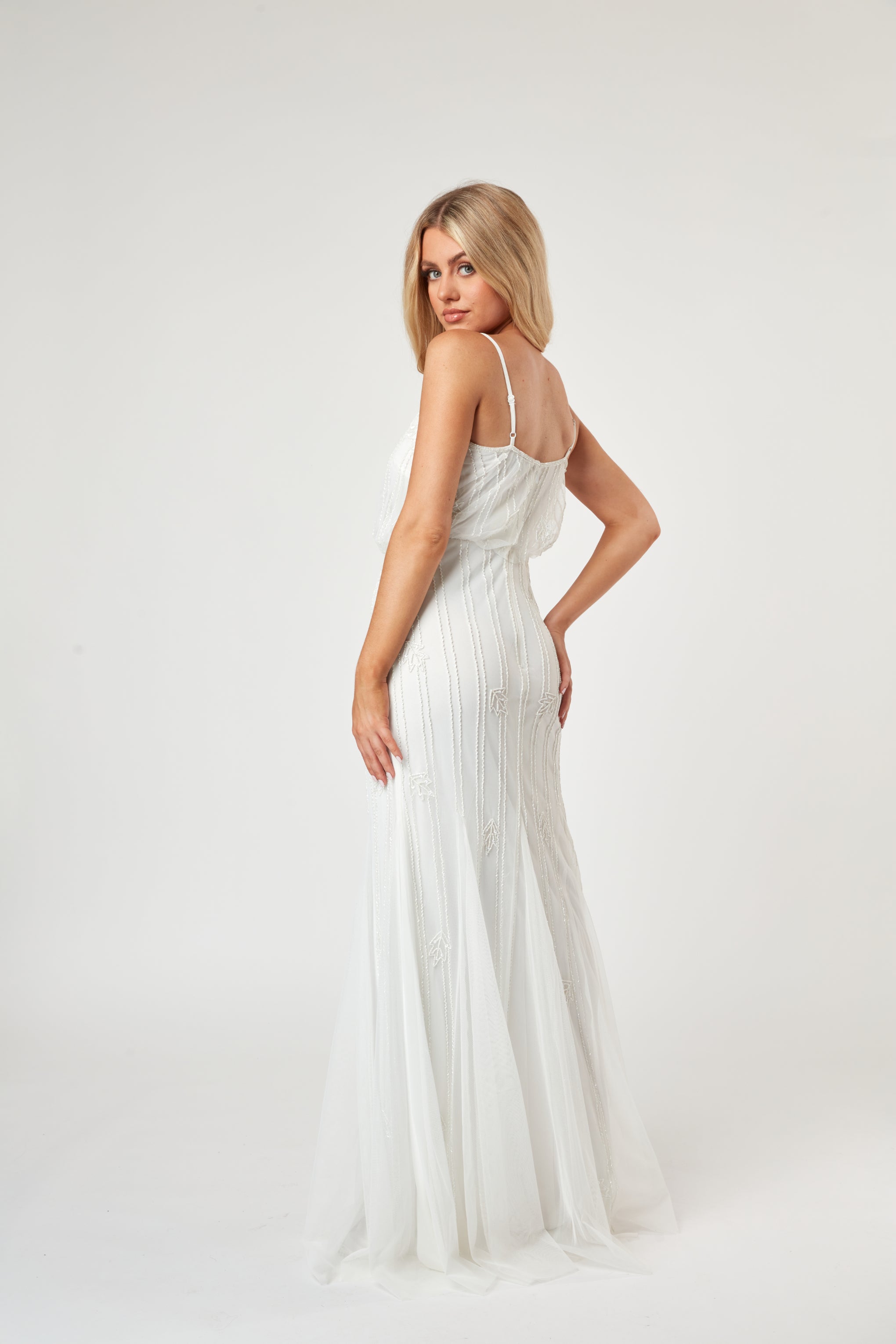 keeva lace and beads dress Lace & Beads Keeva Maxi Dress, Light Blue