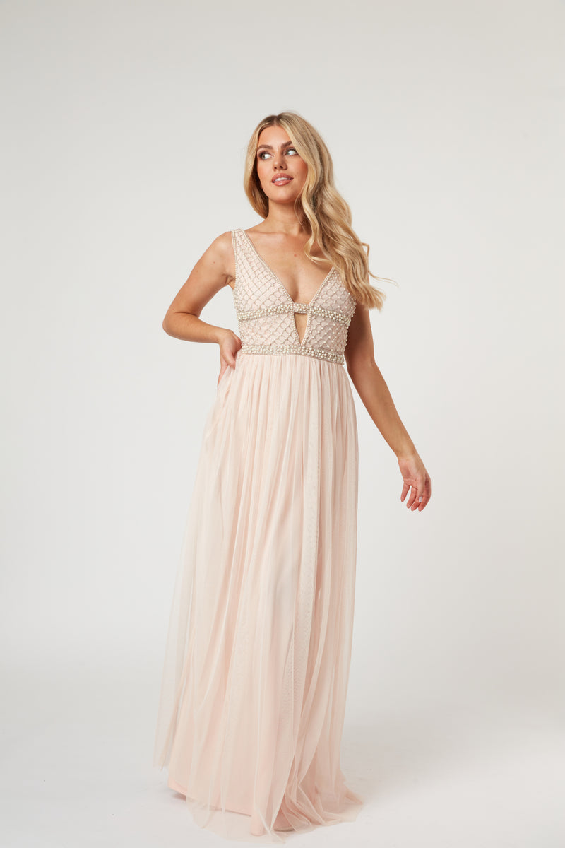 Myla Nude Embellished Maxi Dress