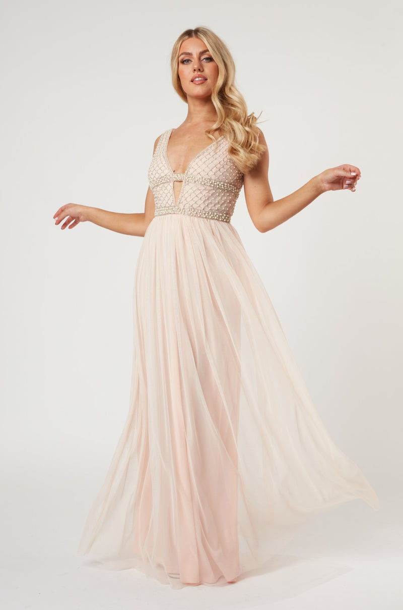 Myla Nude Embellished Maxi Dress