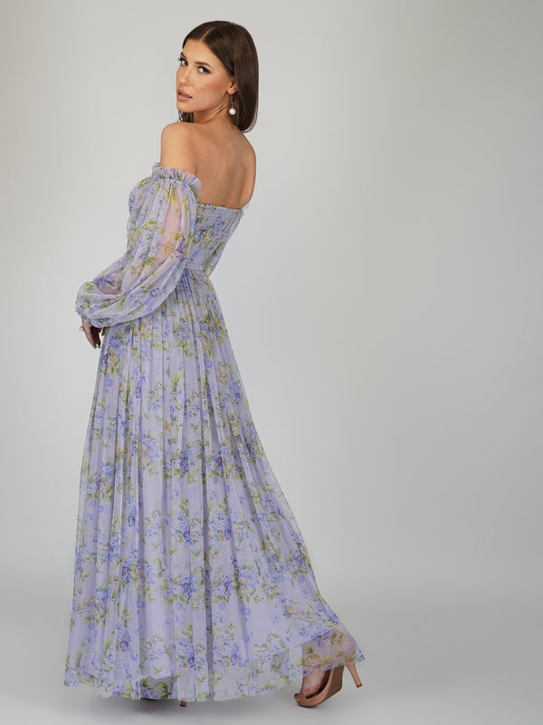 lilac printed dress