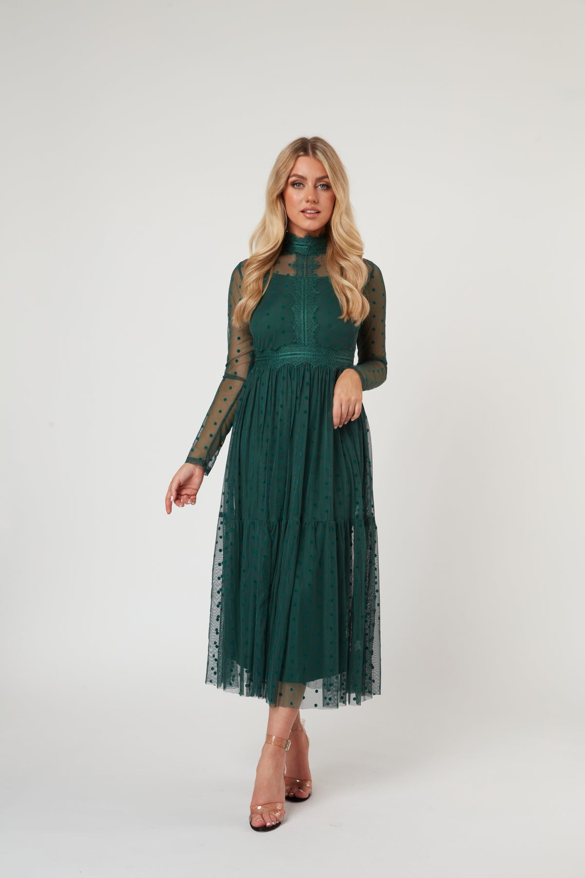 green midi dress