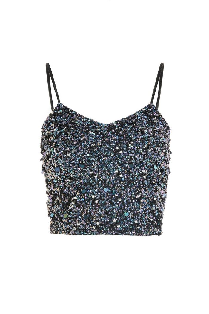 Sandy Sequin Cami Top in Black