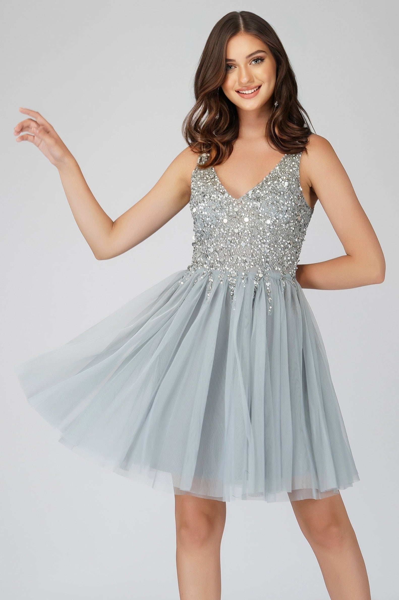 Mesh Mini Dresses Lace & Beads Mesh Mini Dresses Lace & Beads