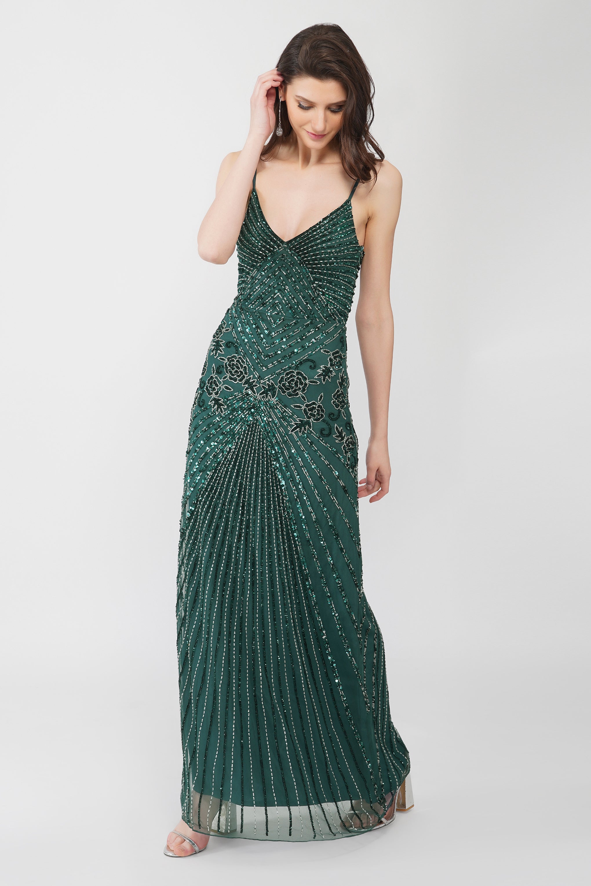 emerald green gown