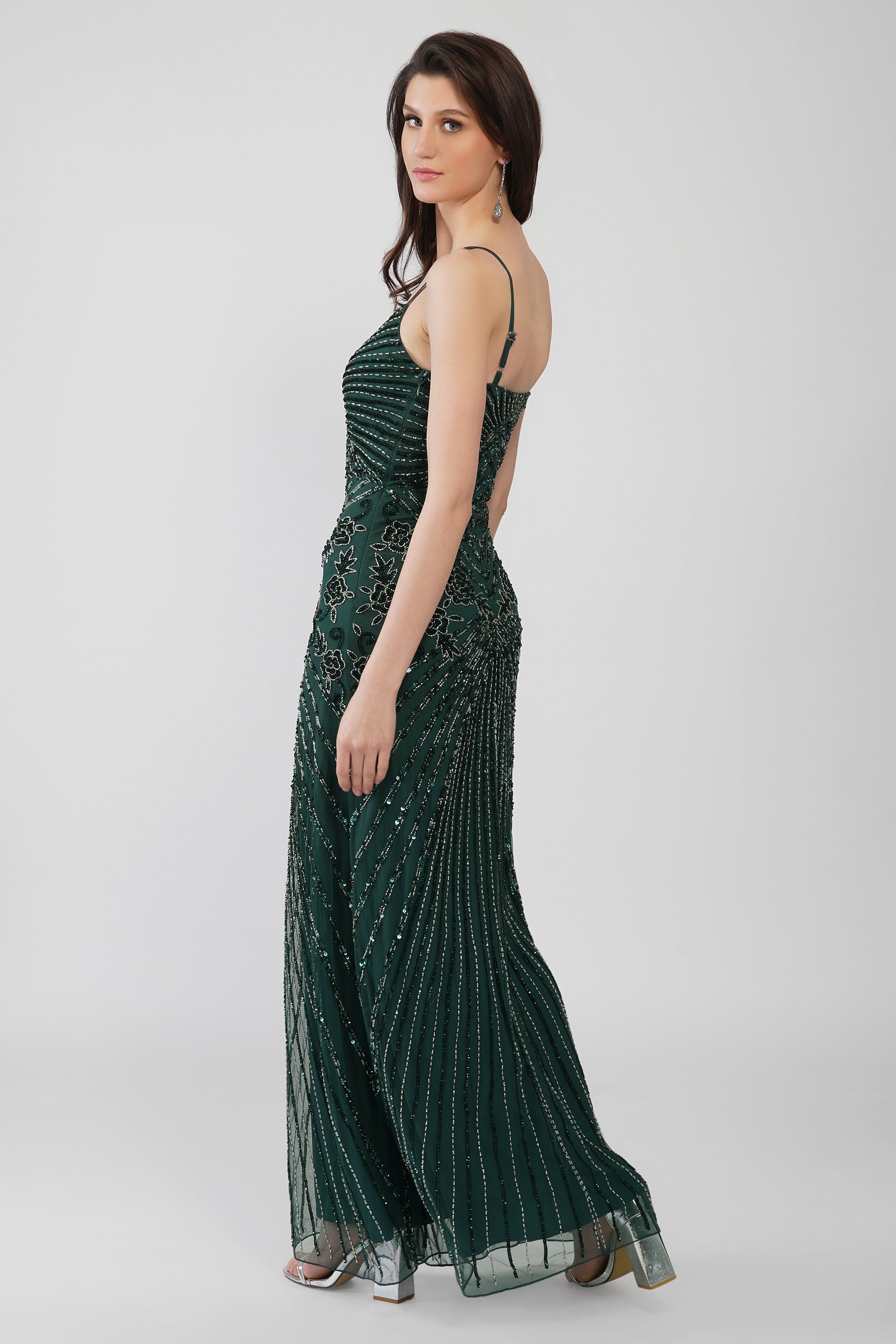 emerald green sequin dress