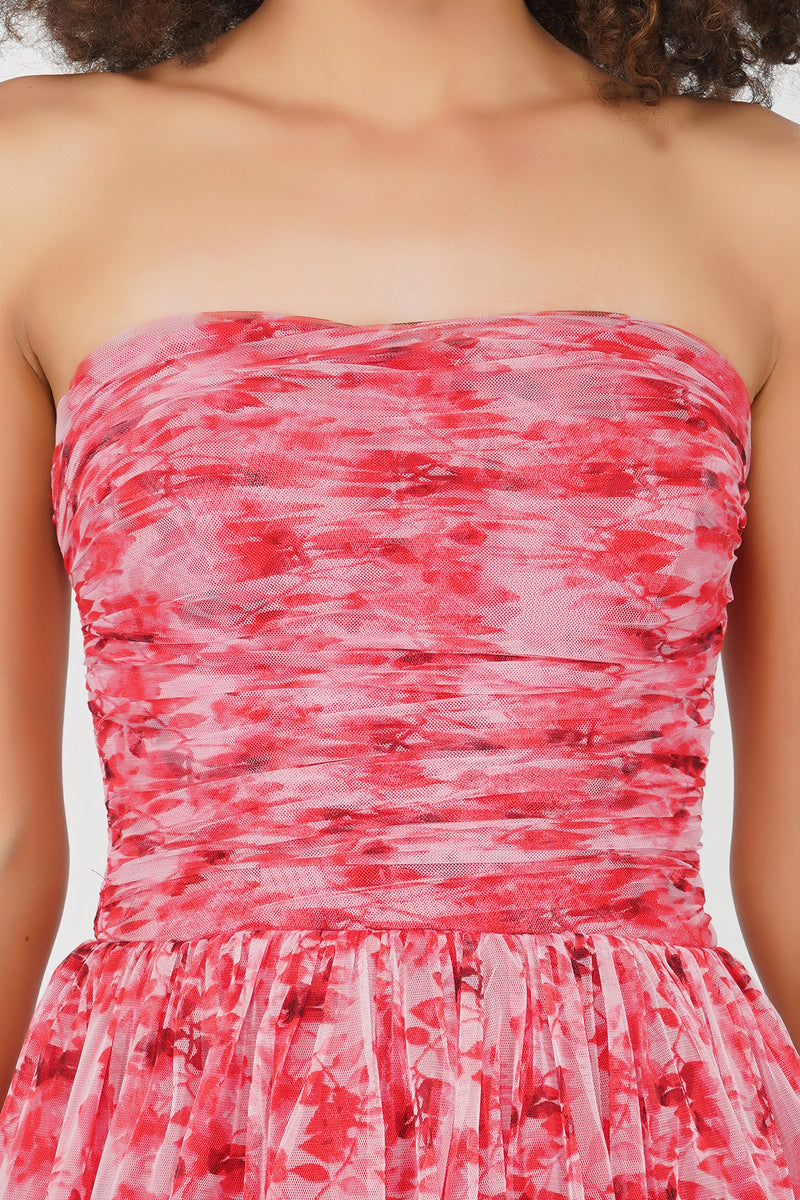 red evening dress