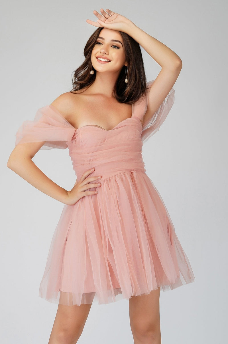 Sydney Light Pink Tulle Mini Dress