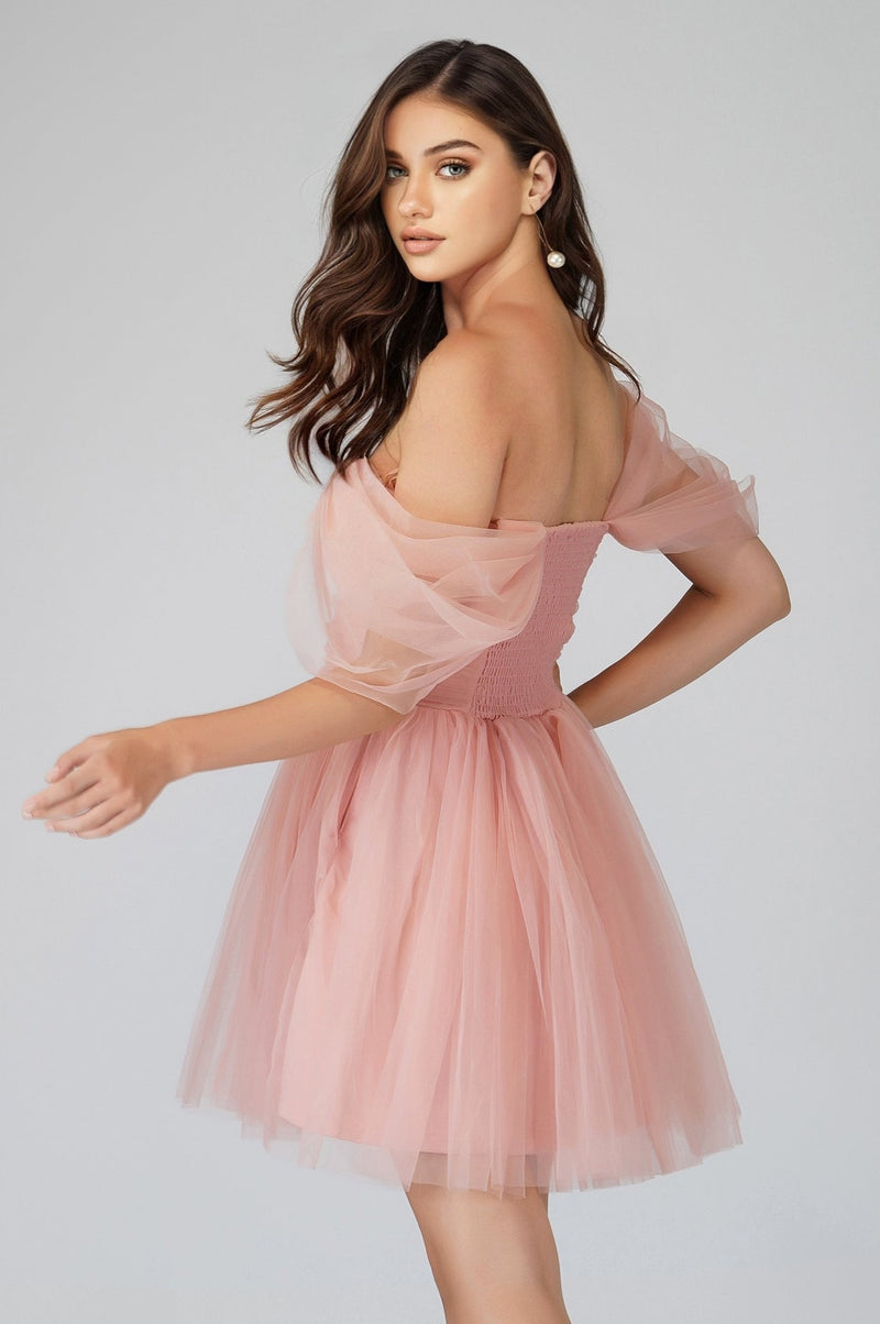 Pink mini cocktail clearance dress