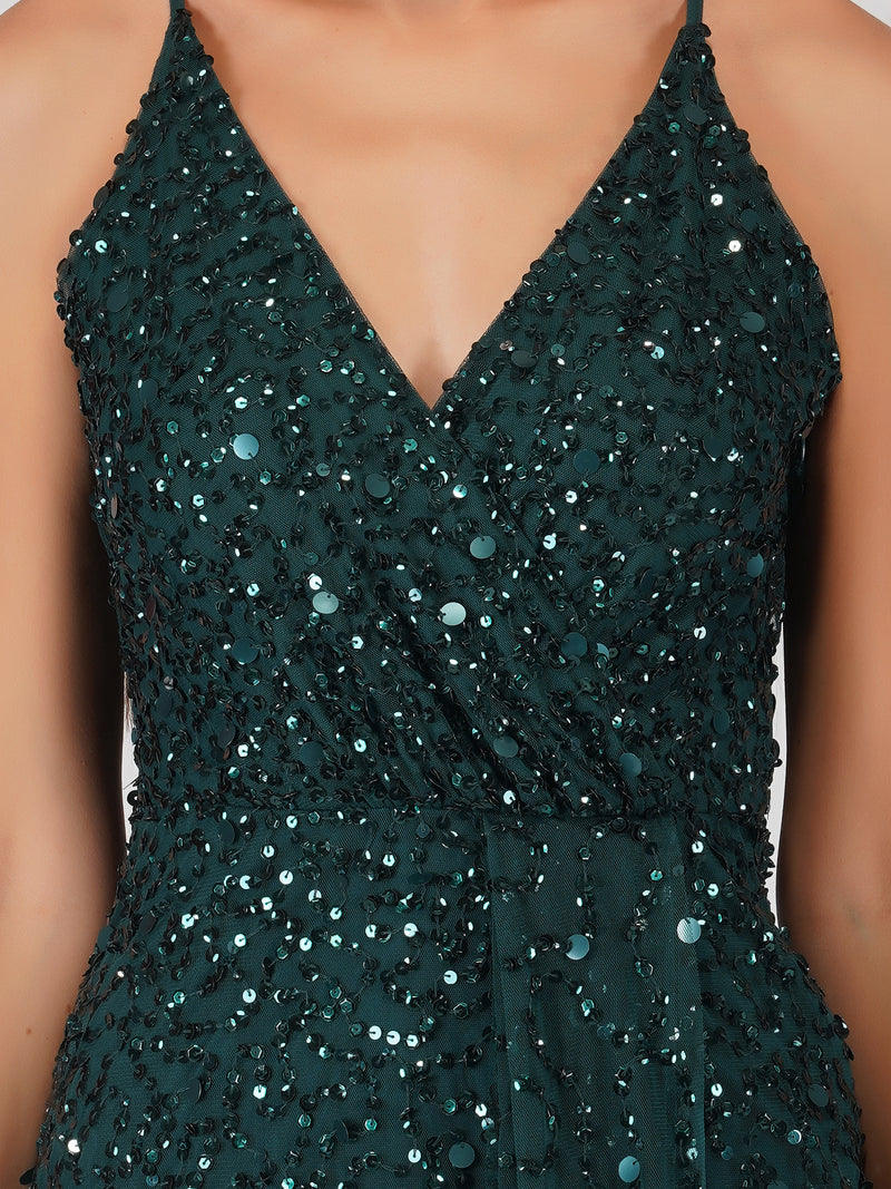 Nair Green Sequin Maxi Dress